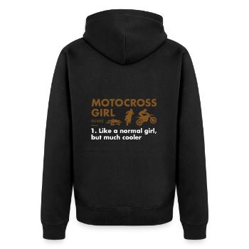 Sport Girl Définition Motocross - Veste à capuche bio Premium Unisexe - noir - Dos - Nico (187cm)