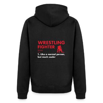 Sport Fighter Definition Wrestling - Unisex Premium Bio Zip Hoodie - Schwarz - Hinten - Nico (187cm)