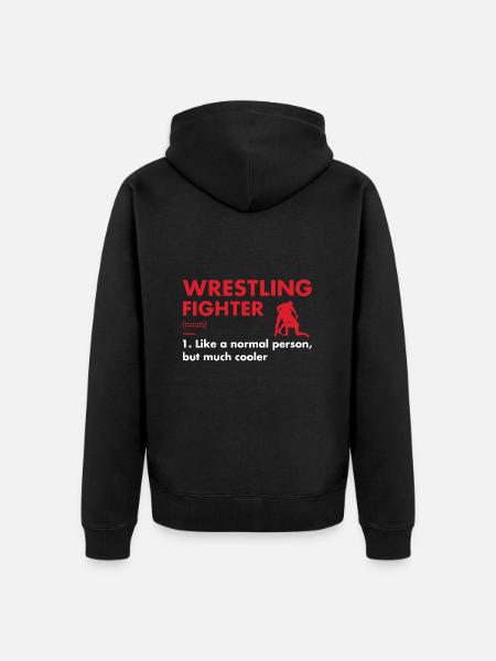 Sport Fighter Definition Wrestling - Unisex Premium Organic Zip Hoodie - black