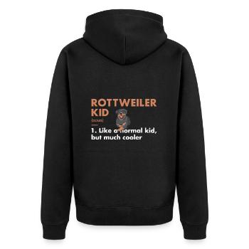 Rottweiler Kid Definition - Unisex Premium Bio Zip Hoodie - Schwarz - Hinten - Nico (187cm)