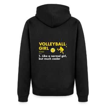 Sport Girl Definition Volleyball - Unisex Premium Bio Zip Hoodie - Schwarz - Hinten - Nico (187cm)
