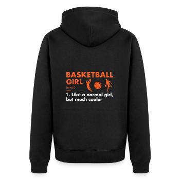 Sport Girl Definition Basketball - Unisex Premium Organic Zip Hoodie - black - Back - Nico (187cm)