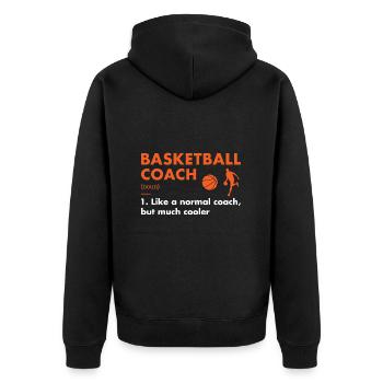 Sport Coach Definition Basketball - Unisex Premium Organic Zip Hoodie - black - Back - Nico (187cm)