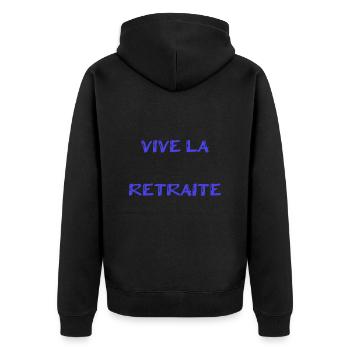 RETRAITE. RETRAITE. RETRAITEE. SENIOR. MAMIE. PAPY - Veste à capuche bio Premium Unisexe - noir - Dos - Nico (187cm)