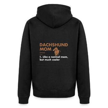 Dachshund Mom Definition - Unisex Premium Organic Zip Hoodie - black - Back - Nico (187cm)