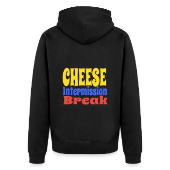 CheeseIntermissionBreakVect - Unisex Premium Organic Zip Hoodie - black - Back - Nico (187cm)
