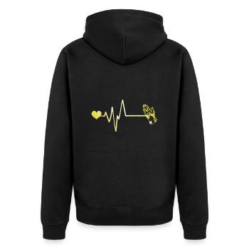 Pouls de prière Cœur Amour - Veste à capuche bio Premium Unisexe - noir - Dos - Nico (187cm)