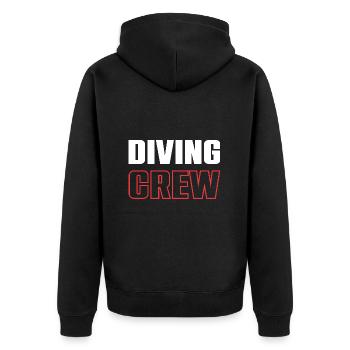 Diving Crew - Unisex Premium Organic Zip Hoodie - black - Back - Nico (187cm)