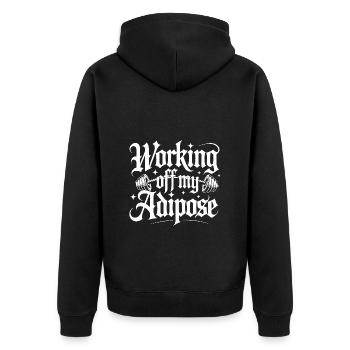 Working off my Adipose Workout Training - Unisex Premium Organic Zip Hoodie - black - Back - Nico (187cm)