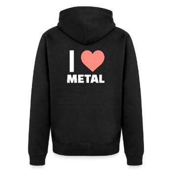 i love Heavy Metal - Veste à capuche bio Premium Unisexe - noir - Dos - Nico (187cm)