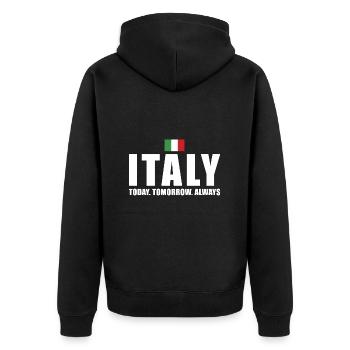 L’Italie aujourd’hui Demain Toujours l’Italie Rugby - Veste à capuche bio Premium Unisexe - noir - Dos - Nico (187cm)