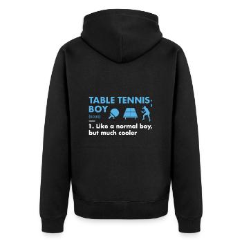 Sport Boy Definition Table Tennis - Unisex Premium Organic Zip Hoodie - black - Back - Nico (187cm)