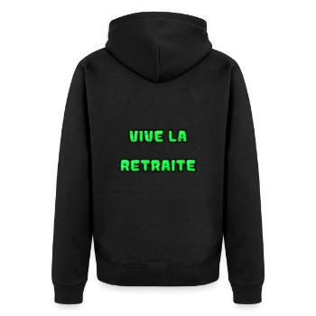 RETRAITE. RETRAITE. RETRAITEE. RETRAITE - Veste à capuche bio Premium Unisexe - noir - Dos - Nico (187cm)