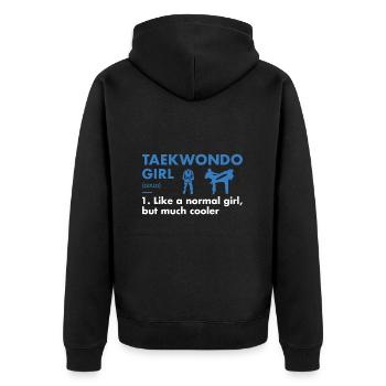 Sport Girl Définition Taekwondo - Veste à capuche bio Premium Unisexe - noir - Dos - Nico (187cm)