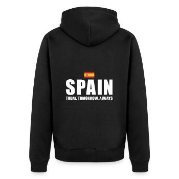 L’Espagne aujourd’hui Demain Toujours l’Espagne Rugby - Veste à capuche bio Premium Unisexe - noir - Dos - Nico (187cm)