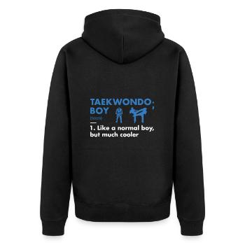Sport Boy Definition Taekwondo - Unisex Premium Organic Zip Hoodie - black - Back - Nico (187cm)