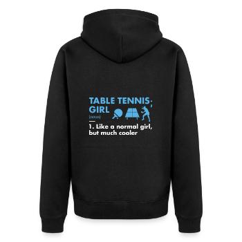 Sport Girl Definition Table Tennis - Unisex Premium Organic Zip Hoodie - black - Back - Nico (187cm)