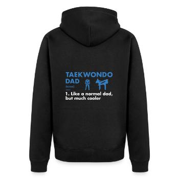 Sport Dad Definition Taekwondo - Unisex Premium Bio Zip Hoodie - Schwarz - Hinten - Nico (187cm)