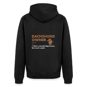 Dachshund Owner Definition - Unisex Premium Organic Zip Hoodie - black - Back - Nico (187cm)