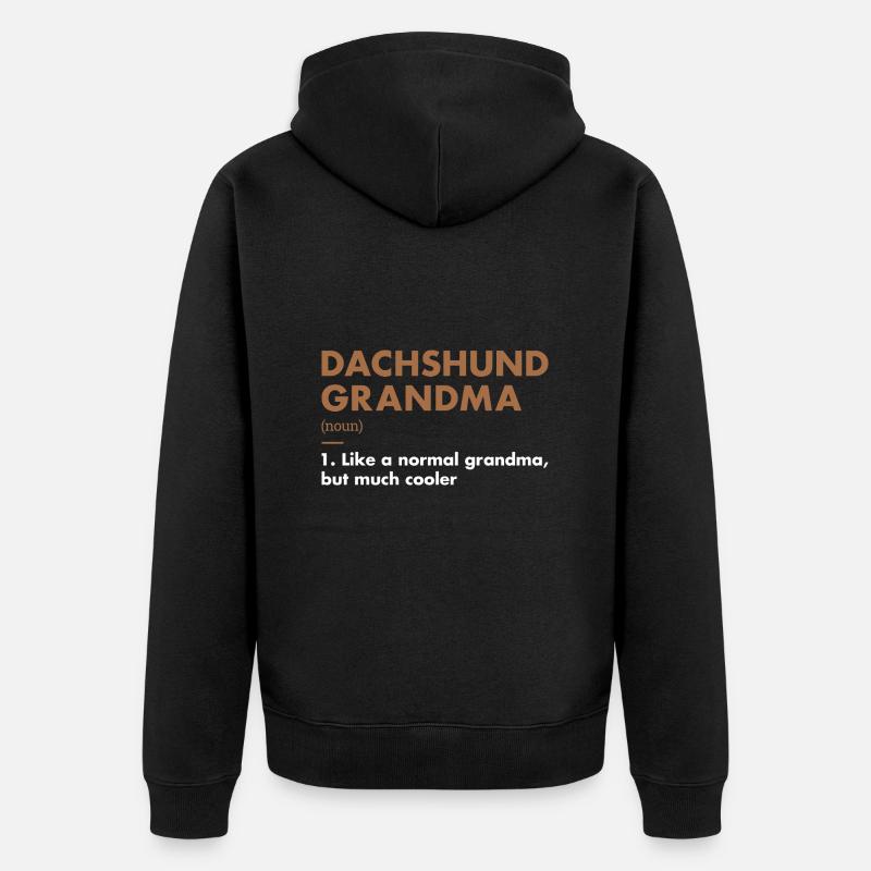 Définition de grand-mère teckel - Veste à capuche bio Premium Unisexe - noir
