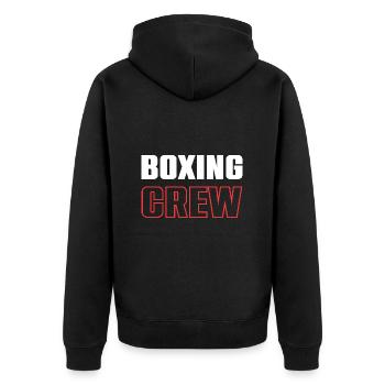 Boxing Crew - Unisex Premium Organic Zip Hoodie - black - Back - Nico (187cm)