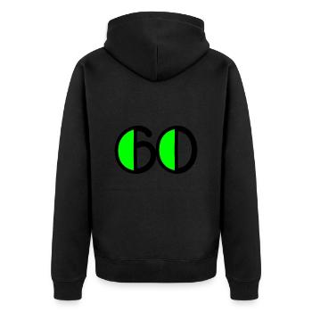 60 YEARS. 60TH ANNIVERSARY. BIRTHDAY 60 YEARS. 60 - Unisex Premium Organic Zip Hoodie - black - Back - Nico (187cm)