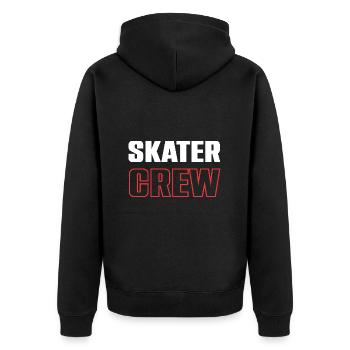 Skater Crew - Unisex Premium Bio Zip Hoodie - Schwarz - Hinten - Nico (187cm)