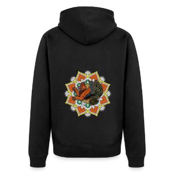 Faravahar Zoroastrianism Simurgh Persia - Unisex Premium Organic Zip Hoodie - black - Back - Nico (187cm)
