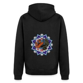 Faravahar Zoroastrianism Simurgh Persia - Unisex Premium Organic Zip Hoodie - black - Back - Nico (187cm)