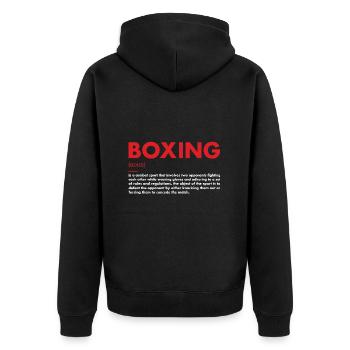 Sport Définition Boxe - Veste à capuche bio Premium Unisexe - noir - Dos - Nico (187cm)