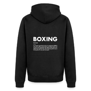 Sport Définition Boxe - Veste à capuche bio Premium Unisexe - noir - Dos - Nico (187cm)