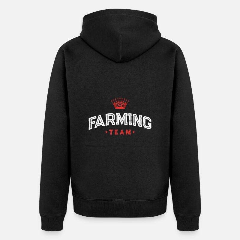 Farming Team - Unisex Premium Organic Zip Hoodie - black