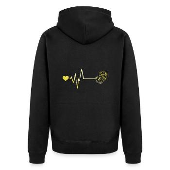 Dice Casino Pulse Heart Love - Unisex Premium Organic Zip Hoodie - black - Back - Nico (187cm)