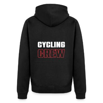 Cycling Crew - Unisex Premium Bio Zip Hoodie - Schwarz - Hinten - Nico (187cm)
