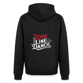 Love Line Dance ich liebe Line Dancing - Unisex Premium Bio Zip Hoodie - Schwarz - Hinten - Nico (187cm)