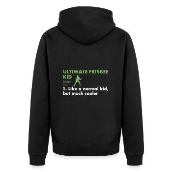 Sport Kid Definition Ultimate Frisbee - Unisex Premium Bio Zip Hoodie - Schwarz - Hinten - Nico (187cm)