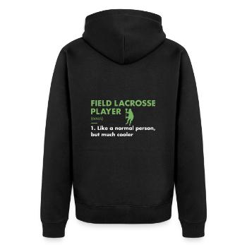 Sport Player Définition Field Lacrosse - Veste à capuche bio Premium Unisexe - noir - Dos - Nico (187cm)