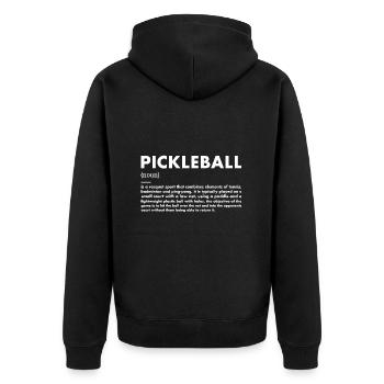 Définition du sport Pickleball - Veste à capuche bio Premium Unisexe - noir - Dos - Nico (187cm)