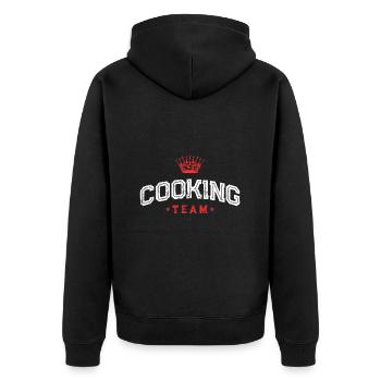 Cooking Team - Unisex Premium Organic Zip Hoodie - black - Back - Nico (187cm)
