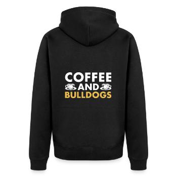Café et bouledogue - Veste à capuche bio Premium Unisexe - noir - Dos - Nico (187cm)
