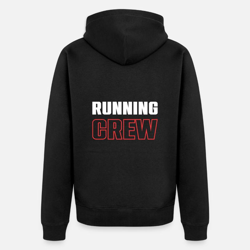 Running Crew - Unisex Premium Bio Zip Hoodie - Schwarz