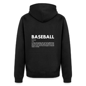 Sport Définition Baseball - Veste à capuche bio Premium Unisexe - noir - Dos - Nico (187cm)