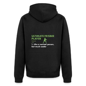 Sport Player Definition Ultimate Frisbee - Unisex Premium Bio Zip Hoodie - Schwarz - Hinten - Nico (187cm)