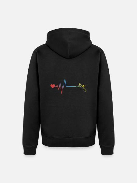 Cigar pulse heartbeat - Unisex Premium Organic Zip Hoodie - black