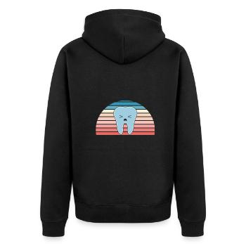 Hygienist Retro Sunset Dental Assistant - Unisex Premium Bio Zip Hoodie - Schwarz - Hinten - Nico (187cm)