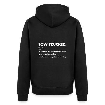 Tow Trucker Dad Definition Tow Truck Operator - Unisex Premium Bio Zip Hoodie - Schwarz - Hinten - Nico (187cm)