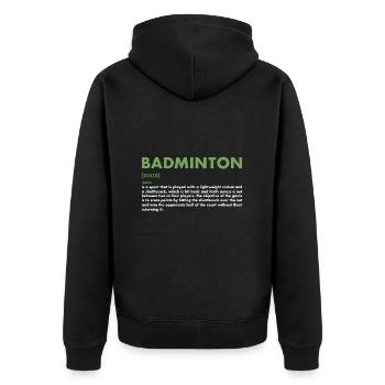 Sport Définition Badminton - Veste à capuche bio Premium Unisexe - noir - Dos - Nico (187cm)