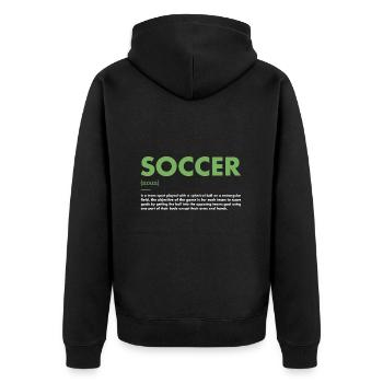 Sport Definition Soccer - Unisex Premium Bio Zip Hoodie - Schwarz - Hinten - Nico (187cm)