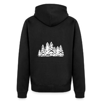 Wald Bäume - Unisex Premium Bio Zip Hoodie - Schwarz - Hinten - Nico (187cm)