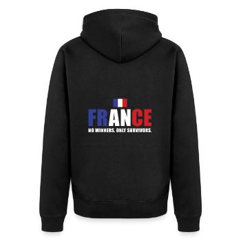 France Pas de vainqueurs seulement des survivants France Rugby - Veste à capuche bio Premium Unisexe - noir - Dos - Nico (187cm)